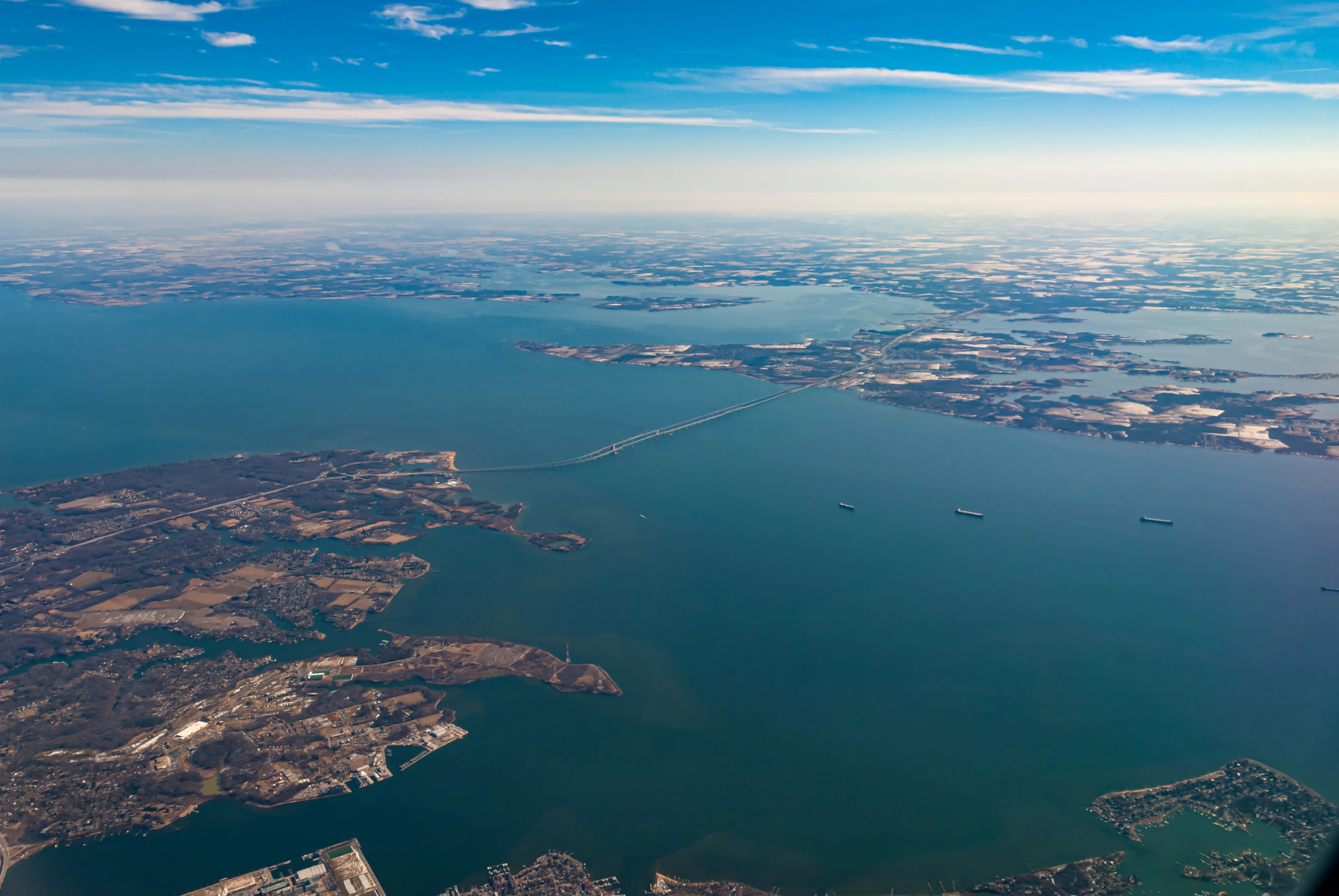 aerial view of the Chesapeake Bay